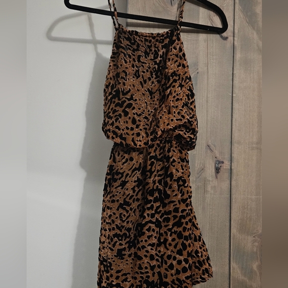 LULU'S Intention Brown Leopard Burnout Velvet Print Dress. Size medium - Picture 8 of 13